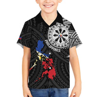Philippines Strong Family Matching Tank Maxi Dress and Hawaiian Shirt Filipino Map Polynesian Tattoo - Polynesian Pride