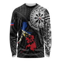 Philippines Strong Long Sleeve Shirt Filipino Map Polynesian Tattoo - Polynesian Pride