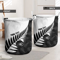 New Zealand Lawn Bowls Custom Laundry Basket Aotearoa Silver Fern LT14 - Polynesian Pride