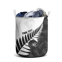 New Zealand Lawn Bowls Custom Laundry Basket Aotearoa Silver Fern LT14 - Polynesian Pride