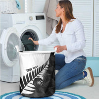New Zealand Lawn Bowls Custom Laundry Basket Aotearoa Silver Fern LT14 - Polynesian Pride
