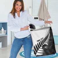 New Zealand Lawn Bowls Custom Laundry Basket Aotearoa Silver Fern LT14 - Polynesian Pride