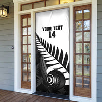 New Zealand Lawn Bowls Custom Door Cover Aotearoa Silver Fern - Polynesian Pride