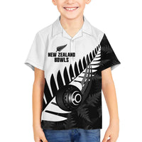 New Zealand Lawn Bowls Custom Family Matching Long Sleeve Bodycon Dress and Hawaiian Shirt Aotearoa Silver Fern - Polynesian Pride