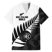 New Zealand Lawn Bowls Custom Family Matching Off The Shoulder Long Sleeve Dress and Hawaiian Shirt Aotearoa Silver Fern - Polynesian Pride
