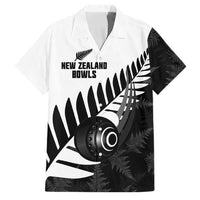 New Zealand Lawn Bowls Custom Family Matching Off Shoulder Short Dress and Hawaiian Shirt Aotearoa Silver Fern - Polynesian Pride