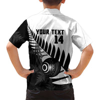 New Zealand Lawn Bowls Custom Family Matching Puletasi and Hawaiian Shirt Aotearoa Silver Fern - Polynesian Pride