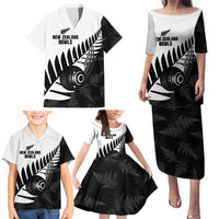 New Zealand Lawn Bowls Custom Family Matching Puletasi and Hawaiian Shirt Aotearoa Silver Fern - Polynesian Pride