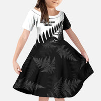 New Zealand Lawn Bowls Custom Family Matching Short Sleeve Bodycon Dress and Hawaiian Shirt Aotearoa Silver Fern - Polynesian Pride