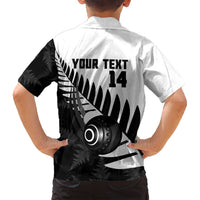New Zealand Lawn Bowls Custom Family Matching Tank Maxi Dress and Hawaiian Shirt Aotearoa Silver Fern - Polynesian Pride
