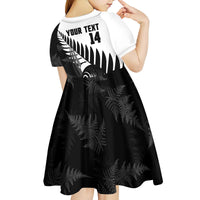 New Zealand Lawn Bowls Custom Kid Short Sleeve Dress Aotearoa Silver Fern - Polynesian Pride