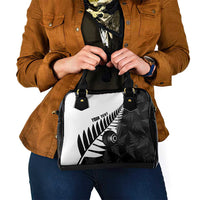 New Zealand Lawn Bowls Custom Shoulder Handbag Aotearoa Silver Fern - Polynesian Pride