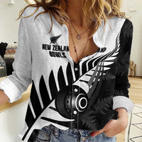 New Zealand Lawn Bowls Custom Women Casual Shirt Aotearoa Silver Fern - Polynesian Pride