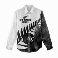 New Zealand Lawn Bowls Custom Women Casual Shirt Aotearoa Silver Fern - Polynesian Pride