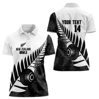 New Zealand Lawn Bowls Custom Women Polo Shirt Aotearoa Silver Fern - Polynesian Pride