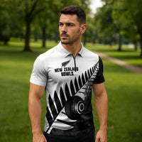 New Zealand Lawn Bowls Custom Zipper Polo Shirt Aotearoa Silver Fern LT14 - Polynesian Pride