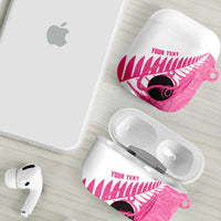 New Zealand Lawn Bowls Breast Cancer Custom AirPods Case Aotearoa Maori Silver Fern Pink Ribbon - Polynesian Pride