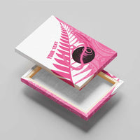 New Zealand Lawn Bowls Breast Cancer Custom Canvas Wall Art Aotearoa Maori Silver Fern Pink Ribbon - Polynesian Pride