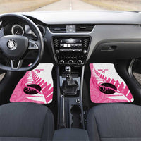 New Zealand Lawn Bowls Breast Cancer Custom Car Mats Aotearoa Maori Silver Fern Pink Ribbon - Polynesian Pride