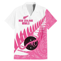 New Zealand Lawn Bowls Breast Cancer Custom Family Matching Mermaid Dress and Hawaiian Shirt Aotearoa Maori Silver Fern Pink Ribbon - Polynesian Pride
