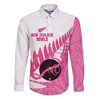 New Zealand Lawn Bowls Breast Cancer Custom Family Matching Summer Maxi Dress and Hawaiian Shirt Aotearoa Maori Silver Fern Pink Ribbon - Polynesian Pride