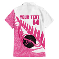 New Zealand Lawn Bowls Breast Cancer Custom Family Matching Tank Maxi Dress and Hawaiian Shirt Aotearoa Maori Silver Fern Pink Ribbon - Polynesian Pride