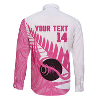 New Zealand Lawn Bowls Breast Cancer Custom Family Matching Tank Maxi Dress and Hawaiian Shirt Aotearoa Maori Silver Fern Pink Ribbon - Polynesian Pride