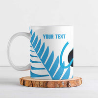 New Zealand Lawn Bowls Prostate Cancer Custom Ceramic Mug Aotearoa Maori Silver Fern Blue Ribbon - Polynesian Pride