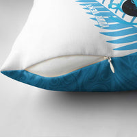 New Zealand Lawn Bowls Prostate Cancer Custom Pillow Cover Aotearoa Maori Silver Fern Blue Ribbon - Polynesian Pride