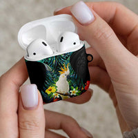 Sulphur-crested Cockatoo New Zealand AirPods Case Paua Shell Aotearoa Maori Tropical Flowers - Polynesian Pride