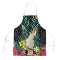 Sulphur-crested Cockatoo New Zealand Apron Paua Shell Aotearoa Maori Tropical Flowers - Polynesian Pride