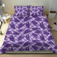 Purple Hawaii Kalo Palaka Motifs Bedding Set Hawaiian Taro Leaves Elegant Vibes LT14 - Polynesian Pride