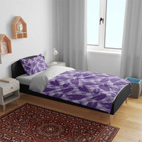 Purple Hawaii Kalo Palaka Motifs Bedding Set Hawaiian Taro Leaves Elegant Vibes LT14 - Polynesian Pride