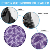 Purple Hawaii Kalo Palaka Motifs Spare Tire Cover Hawaiian Taro Leaves Elegant Vibes - Polynesian Pride