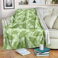 Green Hawaii Kalo Palaka Motifs Blanket Hawaiian Taro Leaves Elegant Vibes LT14 Green - Polynesian Pride