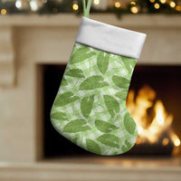 Green Hawaii Kalo Palaka Motifs Christmas Stocking Hawaiian Taro Leaves Elegant Vibes LT14 Set of 2 Green - Polynesian Pride
