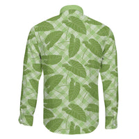 Green Hawaii Kalo Palaka Motifs Family Matching Mermaid Dress and Hawaiian Shirt Hawaiian Taro Leaves Elegant Vibes - Polynesian Pride