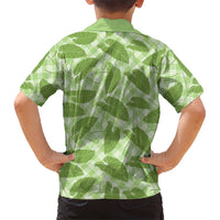 Green Hawaii Kalo Palaka Motifs Family Matching Off Shoulder Maxi Dress and Hawaiian Shirt Hawaiian Taro Leaves Elegant Vibes LT14 - Polynesian Pride