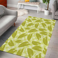 Lime Green Hawaii Kalo Palaka Motifs Area Rug Hawaiian Taro Leaves Elegant Vibes LT14 - Polynesian Pride