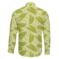 Lime Green Hawaii Kalo Palaka Motifs Family Matching Mermaid Dress and Hawaiian Shirt Hawaiian Taro Leaves Elegant Vibes - Polynesian Pride