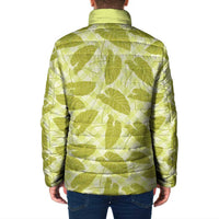 Lime Green Hawaii Kalo Palaka Motifs Padded Jacket Hawaiian Taro Leaves Elegant Vibes LT14 - Polynesian Pride