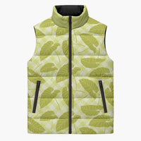 Lime Green Hawaii Kalo Palaka Motifs Sleeveless Puffer Jacket Hawaiian Taro Leaves Elegant Vibes LT14 Unisex Lime Green - Polynesian Pride
