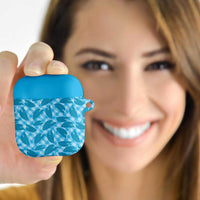 Blue Hawaii Kalo Palaka Motifs AirPods Case Hawaiian Taro Leaves Elegant Vibes - Polynesian Pride