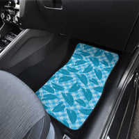 Blue Hawaii Kalo Palaka Motifs Car Mats Hawaiian Taro Leaves Elegant Vibes LT14 - Polynesian Pride