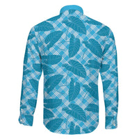 Blue Hawaii Kalo Palaka Motifs Family Matching Mermaid Dress and Hawaiian Shirt Hawaiian Taro Leaves Elegant Vibes - Polynesian Pride
