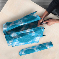 Blue Hawaii Kalo Palaka Motifs Umbrella Hawaiian Taro Leaves Elegant Vibes LT14 - Polynesian Pride