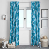 Blue Hawaii Kalo Palaka Motifs Window Curtain Hawaiian Taro Leaves Elegant Vibes LT14 - Polynesian Pride