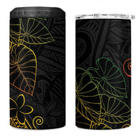 Aloha Hawaii Kalo 4 in 1 Can Cooler Tumbler Reggae Taro Polynesian Pattern LT14 One Size: 16 oz Black - Polynesian Pride