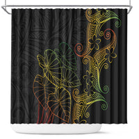 Aloha Hawaii Kalo Shower Curtain Reggae Taro Polynesian Pattern LT14 Black - Polynesian Pride