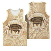 Tonga Skink Kava Bowl Basketball Jersey Vintage Tongan Ngatu Pattern LT14 - Polynesian Pride